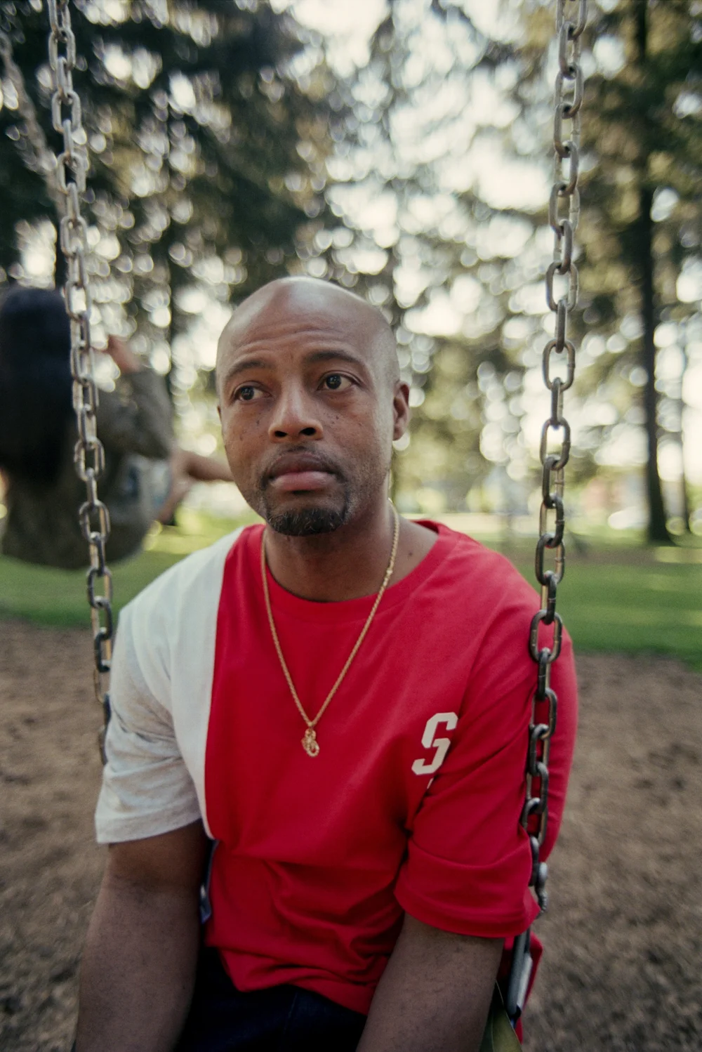 Man seated in a Portland park