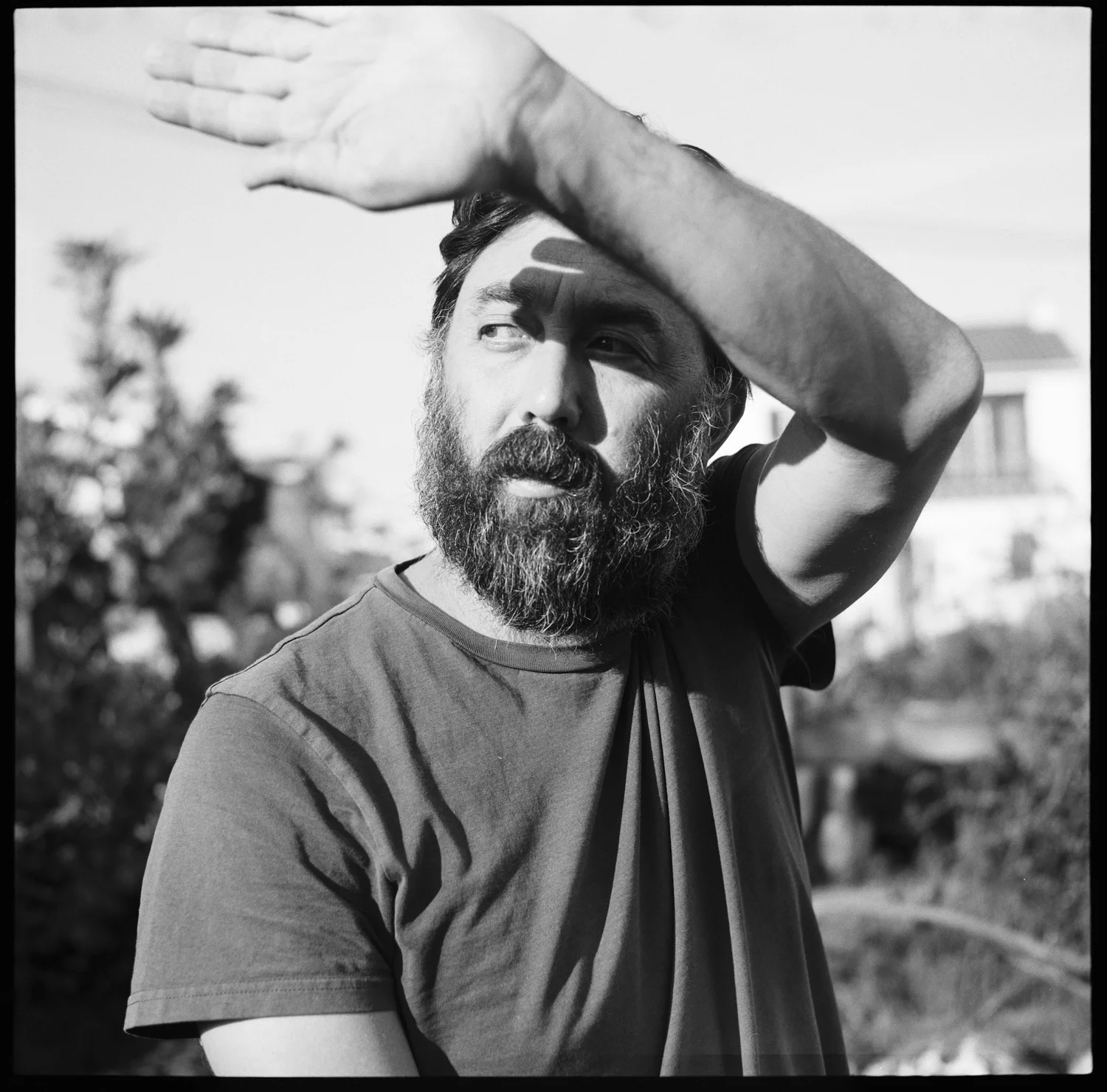 Environmental portrait of a man in the desert