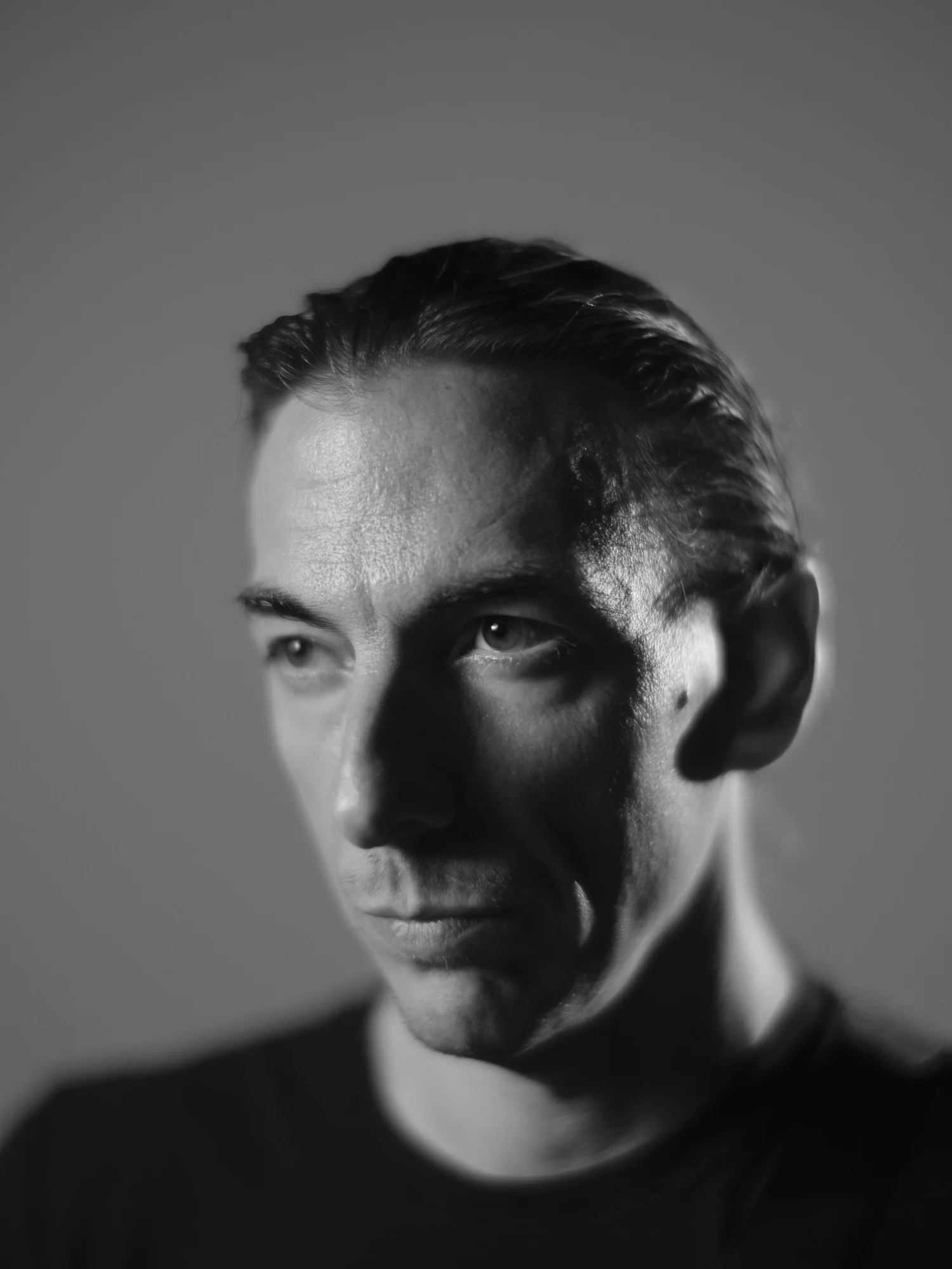 Monochrome profile portrait
