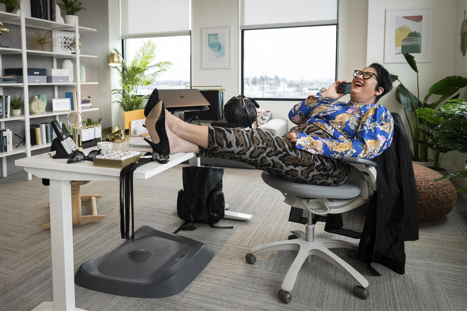 People working together in an executive-suite setting